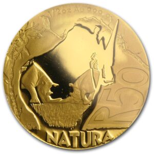 50 Rand South Africa Natura White Rhino PF63