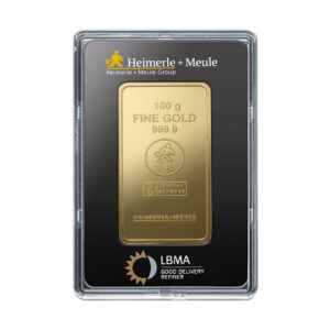 100 Gram Heimerle-Meule Gold Bar (in Assay)