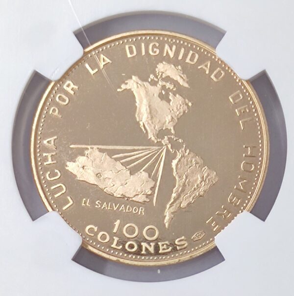 100 Colones El Salvador Independence Anniversary PF68 - Image 3
