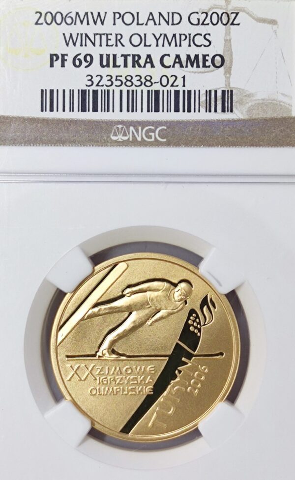 200 Zlotych Poland Winter Olympics Turin PF69 - Image 2