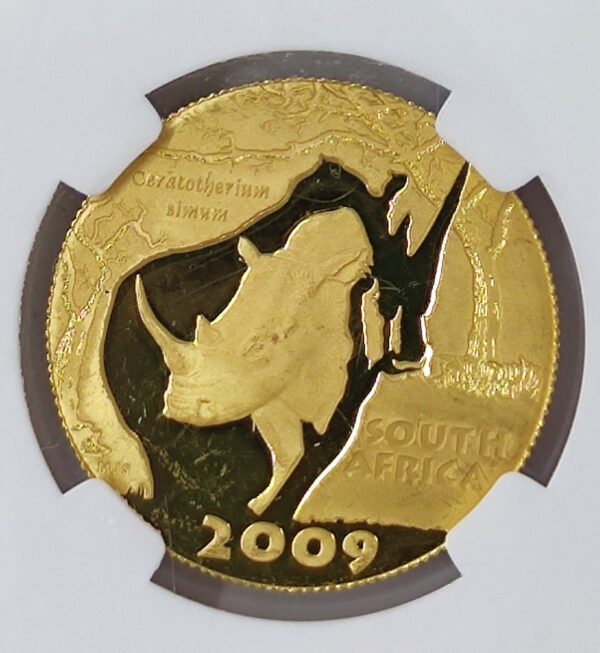 50 Rand South Africa Natura White Rhino PF63 - Image 3