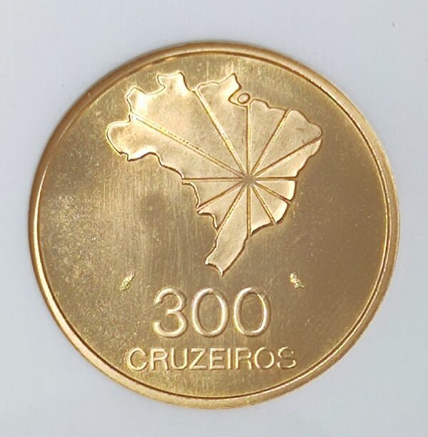 300 Cruzeiros Brazil 150th Anniversary of Independence MS66 - Image 3