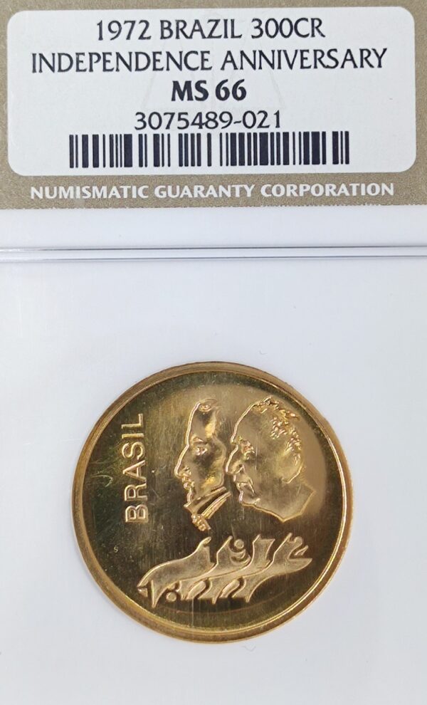 300 Cruzeiros Brazil 150th Anniversary of Independence MS66 - Image 2