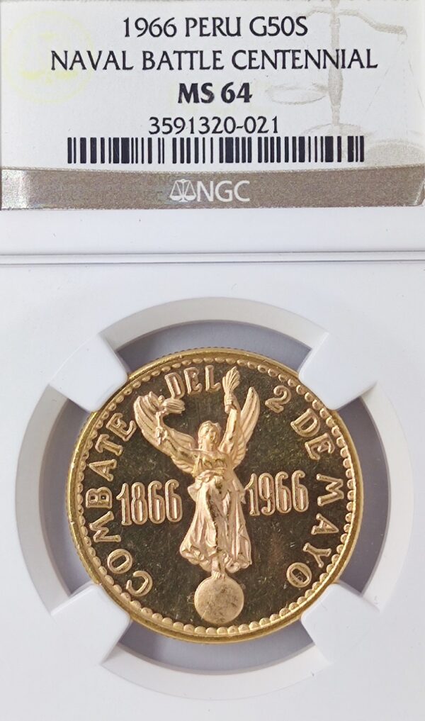 50 Soles Peru Naval Battle Centennial MS64 - Image 3