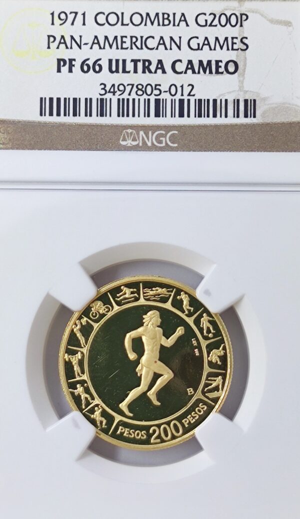 200 Pesos Colombia Pan-American Games PF66 - Image 2
