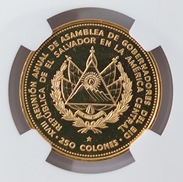 250 Colones El Salvador Governors' Assembly MS65 - Image 3