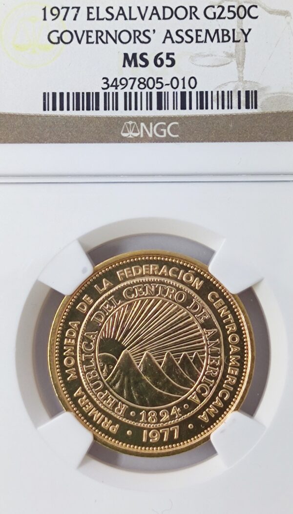 250 Colones El Salvador Governors' Assembly MS65 - Image 2