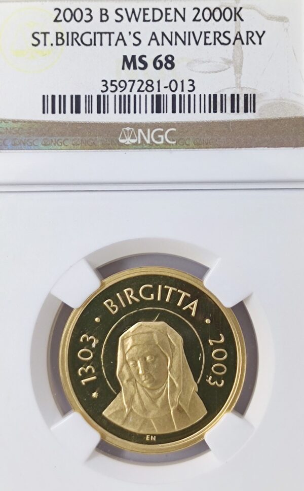 2000 Kronor Sweden Saint Birgitta MS68 - Image 2
