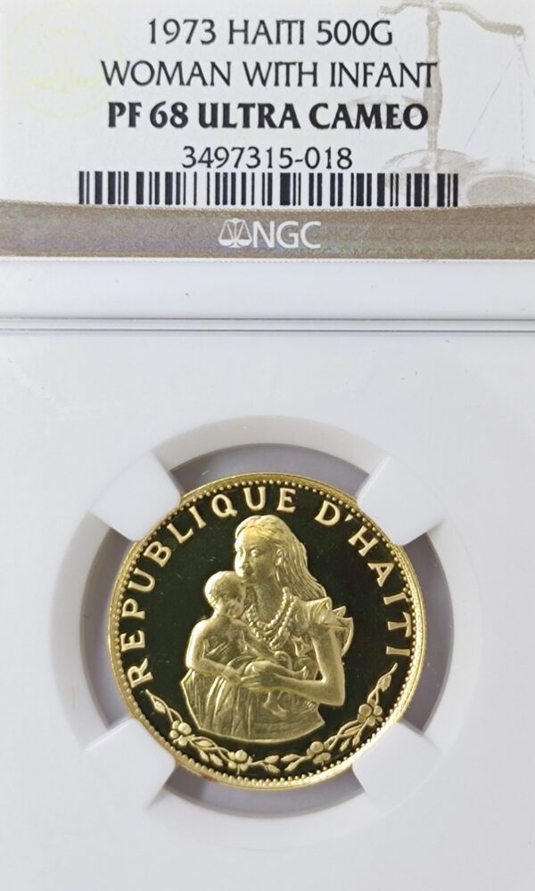 500 Gourdes Haiti Woman and Child PF68 - Image 2