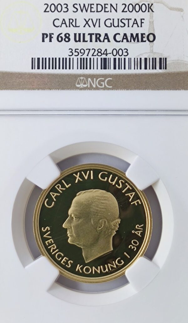 2000 Kronor Sweden Carl XVI Gustaf PF68 - Image 2