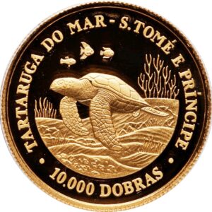 10 000 Dobras St.Thomas and Prince Sea Turtle PF69