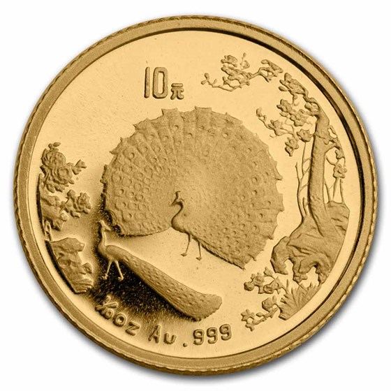 10 Yuan China Two Peacocks MS69