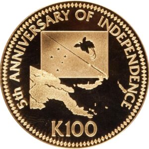 100 Kina Papua New Guinea Independence Anniversary PF69