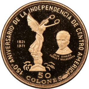 50 Colones El Salvador Independence Anniversary PF67