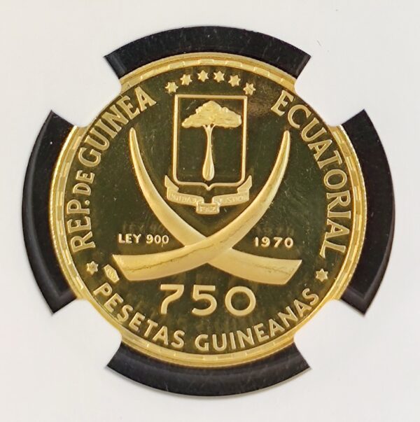 750 Pesetas Equatorial Guinea Colisseum PF67 - Image 3