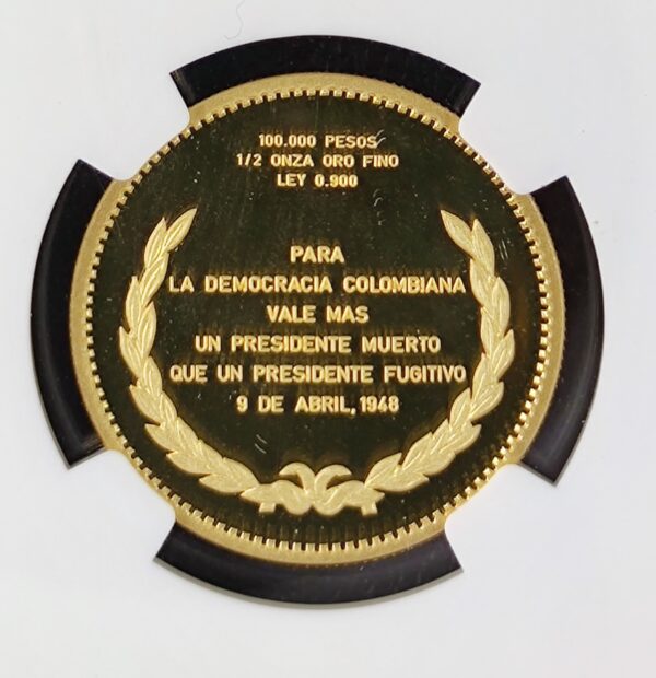 100 000 Pesos Colombia Mariano Ospina Perez PF69 - Image 3