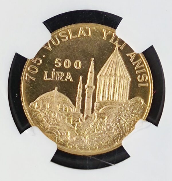 500 Lira Turkey Jalaladdin Rumi PF65 - Image 3