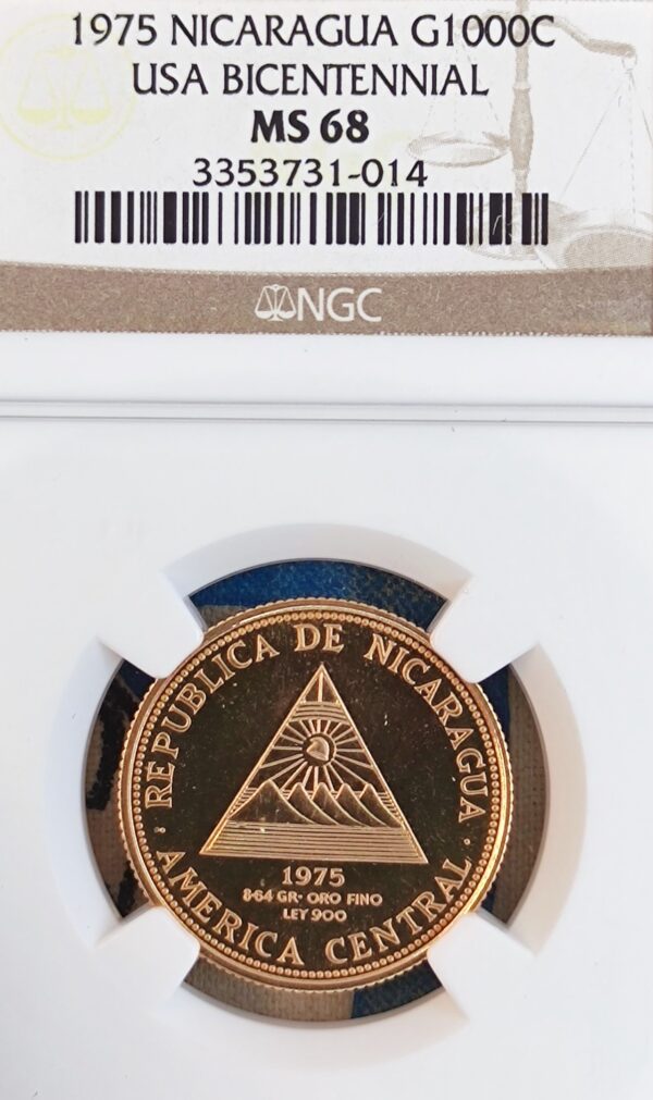 1 000 Córdobas Nicaragua USA Bicentennial MS68 - Image 2