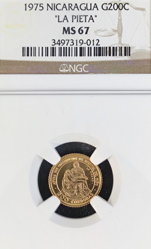 200 Córdobas Nicaragua La Pieta MS67 - Image 2