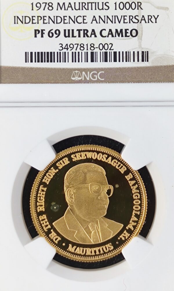 1 000 Rupees Mauritius Independence Anniversary PF69 - Image 2