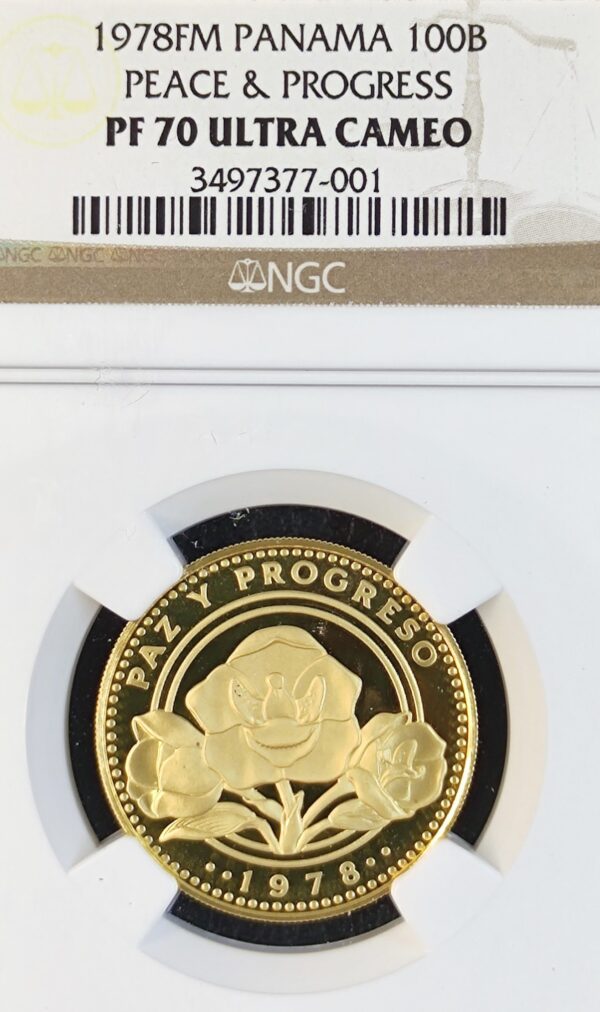 100 Balboas Panama Peace & Progress PF70 - Image 2