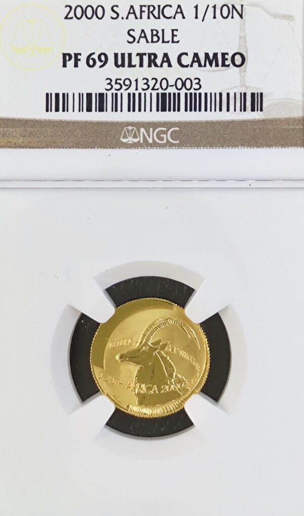 ⅒ Ounce South Africa Natura Sable Antelope PF69 - Image 2