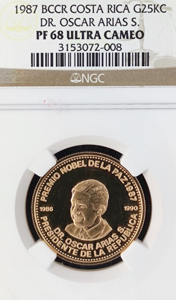25 000 Colones Costa Rica Dr. Oscar Arias PF68 - Image 2