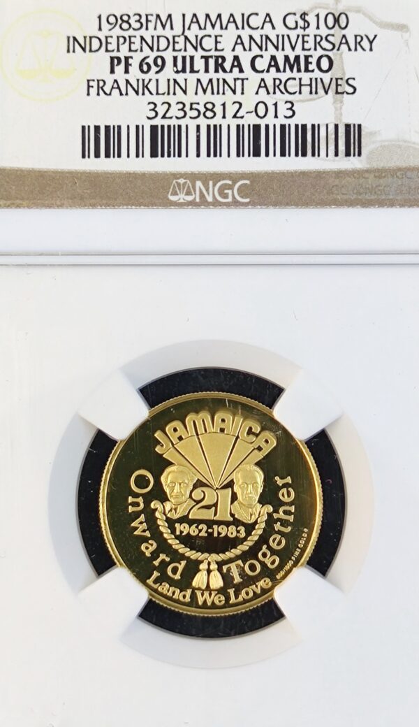 100 Dollars Jamaica Independence PF69 - Image 2