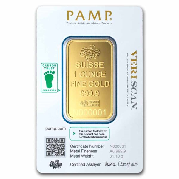 1 oz PAMP Suisse Lady Fortuna Gold Bar - Image 3