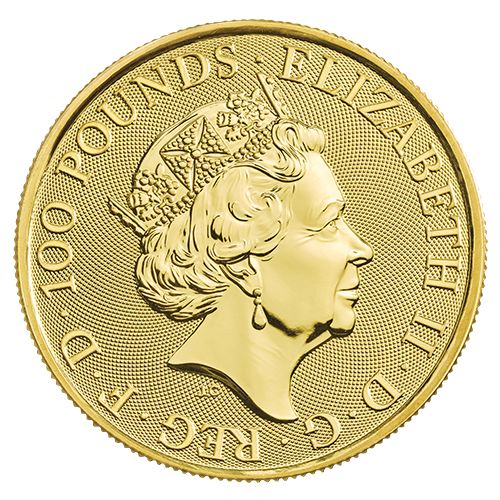 100 Pounds United Kingdom Yale of Beaufort Tudor Beasts 1 oz Gold - Image 2