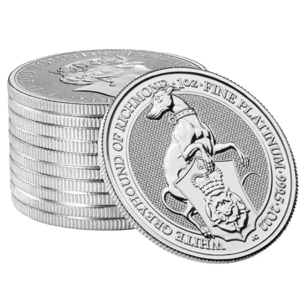100 Pounds UK White Greyhound of Richmond 1 oz Platinum - Image 3